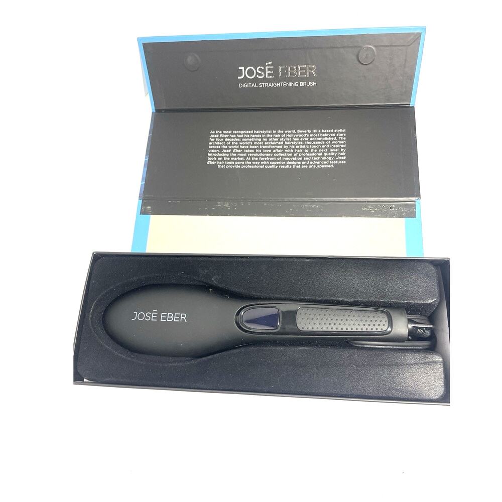 José Eber New Digital Ceramic Straightening Brush Hair Straightener Black